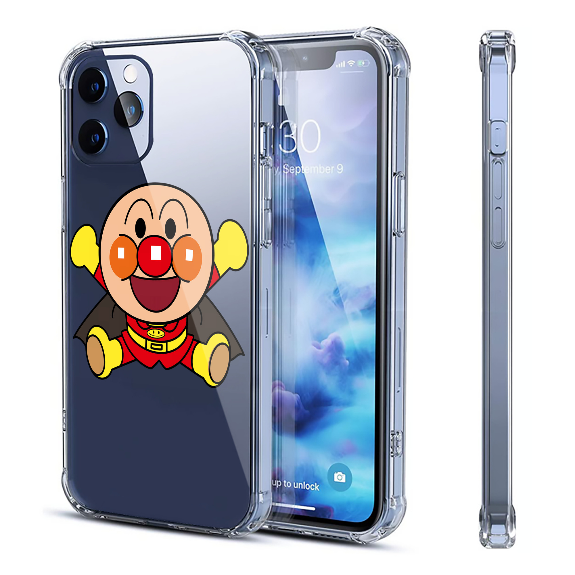 （画像用） アンパンマン Anpanman 【iPhone 12シリーズ対応】透明スマホケース（クリアソフトケース）